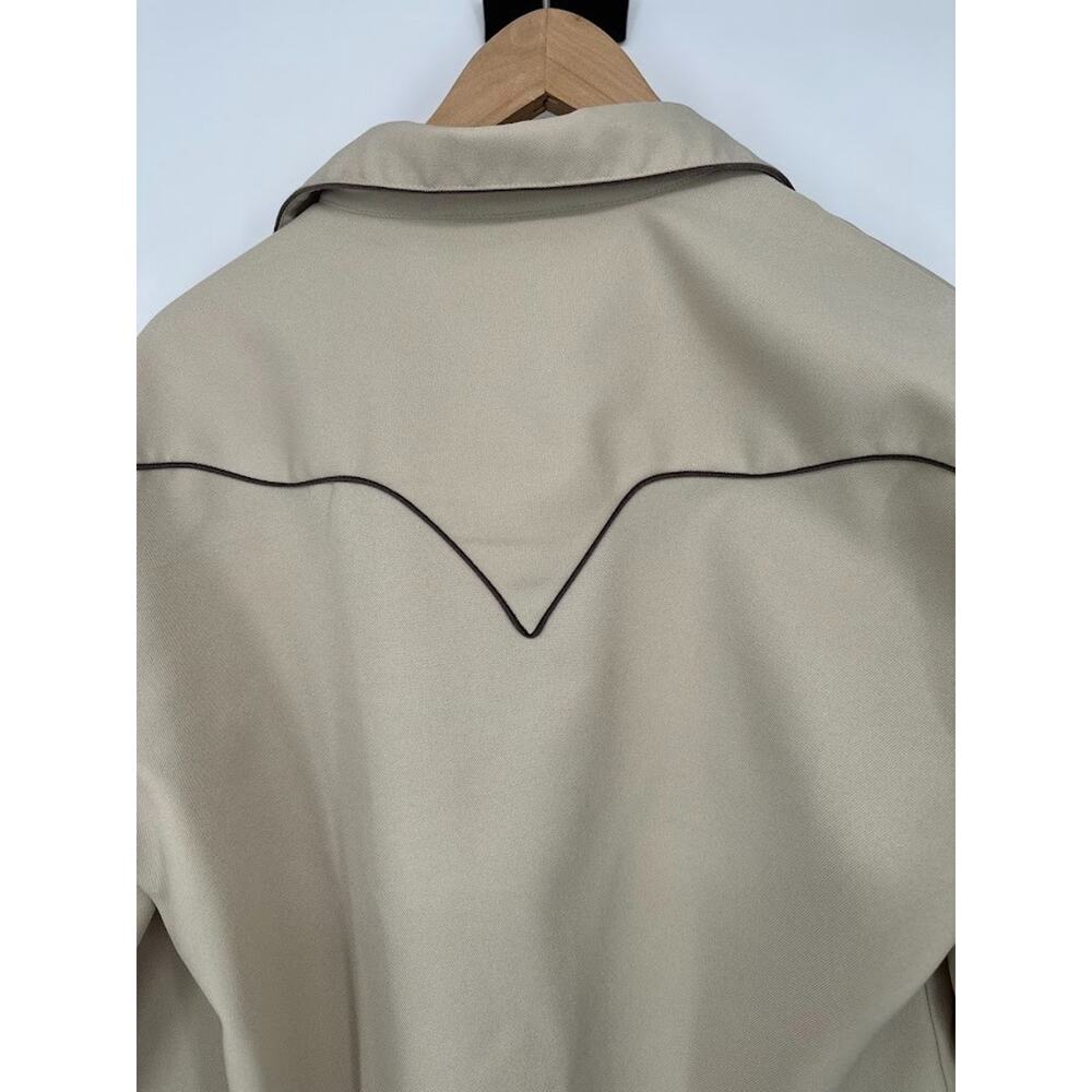 Men's Beige Western Shirt with Embroidered Eagles - Picture 6 of 8